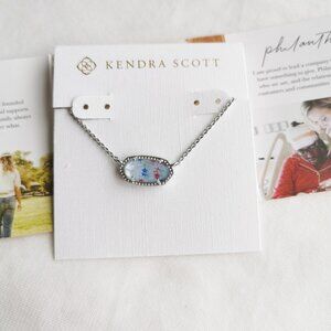 ❤️ Kendra Scott Elisa Silver Red White Blue Star Illusion Pendant Necklace ❤️